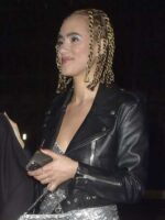 After Party BAFTA 2025 Nathalie Emmanuel Cropped Leather Jacket