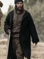 American Primeval 2025 Isaac Black Wool Coat