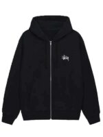 Black Stussy Zip Up Hoodie
