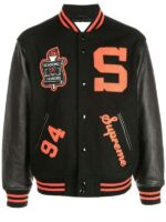 Black Supreme Team Varsity Jacket