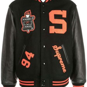 Black Supreme Team Varsity Jacket