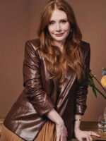 Deep Cover 2025 Premiere Bryce Dallas Howard Brown Leather Blazer