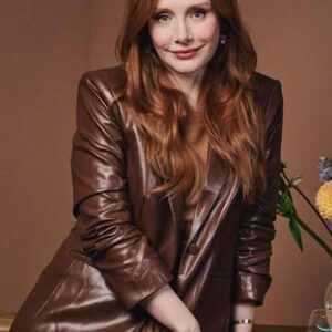 Deep Cover 2025 Premiere Bryce Dallas Howard Brown Leather Blazer