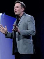 Elon Musk Gray Blazer Coat