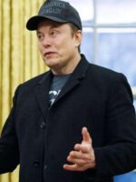 Elon Musk White House Black Wool Coat