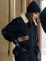 FBI 2025 Maggie Bell Shearling Black Jacket