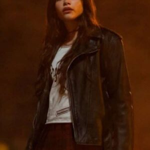 Fear Street Prom Queen 2025 Ariana Greenblatt Black Leather Jacket