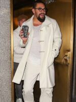 Good Morning America Jason Momoa White Wool Coat