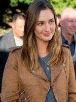 Good Witch S06 Joy Harper Brown Cropped Leather Jacket