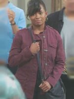 Greys Anatomy S21 Alexis Floyd Maroon Cotton Jacket