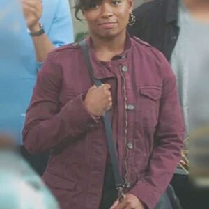 Greys Anatomy S21 Alexis Floyd Maroon Cotton Jacket