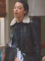 Greys Anatomy S21 Mika Yasuda Black Fur Leather Jacket