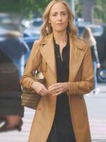 Greys Anatomy S21 Teddy Altman Brown Leather Trench Coat