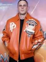 Jared Abrahamson Premiere Night 2024 Venom The Last Dance Orange Leather Jacket