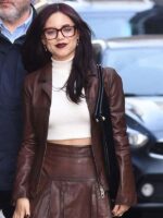 Jenna Ortega Death of a Unicorn 2025 Movie Premiere Leather Jacket