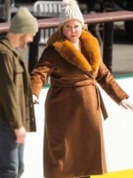 Kinda Pregnant 2025 Amy Schumer Brown Trench Coat