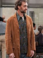 Night Court 2025 George Basil Brown Leather Coat