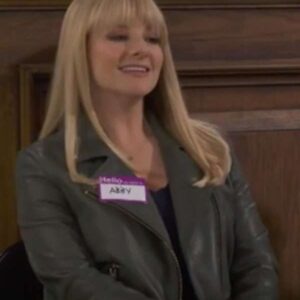 Night Court S02 Abby Stone Green Biker Leather Jacket