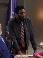 Night Court S02 Wyatt Suede Bomber Jacket