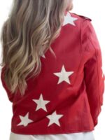 Polly Brindle Battle Camp Red Leather Jacketat 50 Off