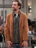 TV Series Night Court 2025 George Basil Brown Leather Coat