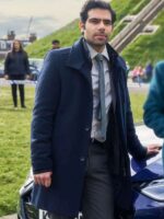TV Series Patience 2025 DC Will Akbari Blue Wool Coat