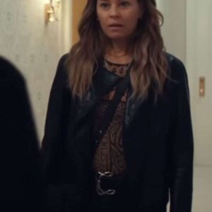 The Better Sister 2025 Elizabeth Banks Black Leather Jacket