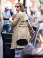 The Better Sister 2025 Jessica Biel Beige Cotton Coat