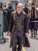 The Walking Dead Dead City 2025 The Croat Shearling Black Leather Coat