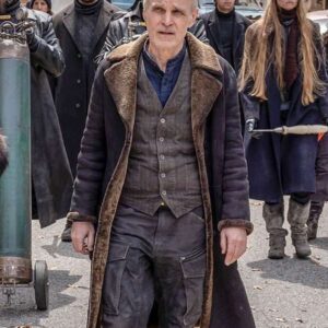 The Walking Dead Dead City 2025 The Croat Shearling Black Leather Coat