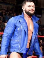 WWE Finn Balor Blue Biker Leather Jacket