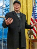 White House Elon Musk Black Coat