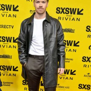 Will Poulter Death of a Unicorn Premiere Night Leather Coat