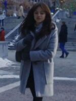 Winter Spring Summer or Fall Jenna Ortega Gray Hooded Coat