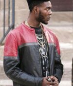 Stylish black leather jacket inspired by Trig from The Chi Season 5 – worn by Barton Fitzpatrick