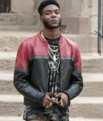 Barton Fitzpatrick wearing black leather jacket in The Chi Season 5 – men’s stylish TV series-inspired outerwear