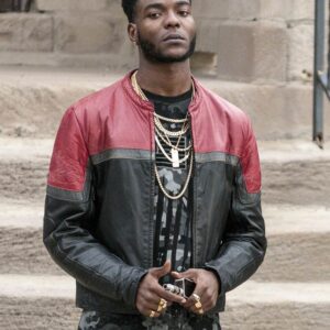 Barton Fitzpatrick wearing black leather jacket in The Chi Season 5 – men’s stylish TV series-inspired outerwear