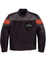 American Flag Brown Biker Leather jacket