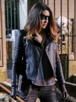Arrow Black Canary Black Biker Leather Jacket 1