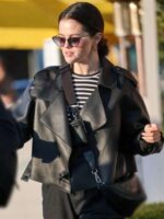 Black Friday 2024 Selena Gomez Black Leather Jacket