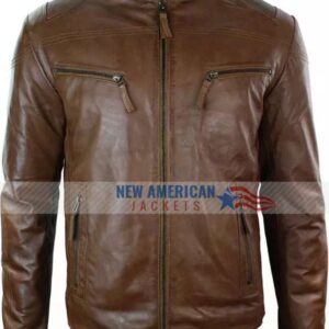 Cafe Racer Brown Leather Jacket