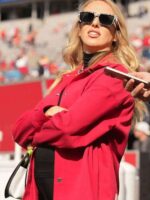 Chiefs vs Panthers Brittany Mahomes Red Cotton Jacket