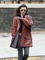 Emily Ratajkowski 2025 Leather Jacket