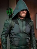 Green Arrow Stephen Amell S08 Hooded Jacket