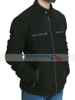 Mens Slim Fit Black Suede Leather Jacket