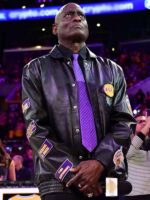 Michael Cooper Black Lakers Leather Jacket