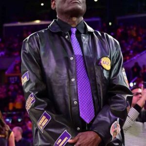 Michael Cooper Black Lakers Leather Jacket