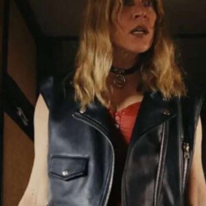 Poker Face 2023 Ruby Ruin Black Biker Leather Vest