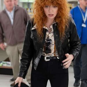 Poker Face 2025 Natasha Lyonne Black Leather Jacket