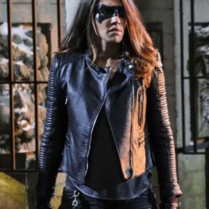 TV Series Arrow Black Canary Black Biker Leather Jacket